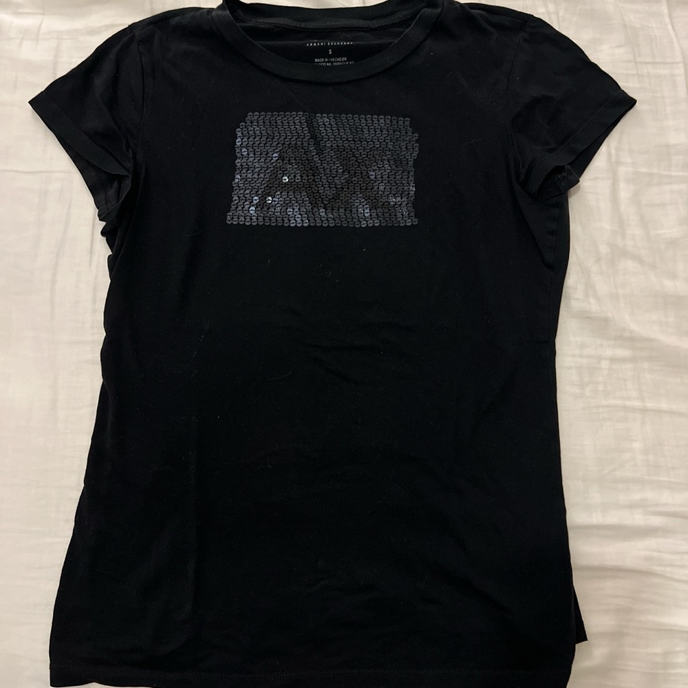 Armani Exchange Black Sequin T-Shirt